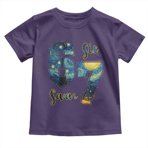 67 Six Seven Meme Toddler T Shirt Starry Night Van Gogh TS14 Purple Print Your Wear