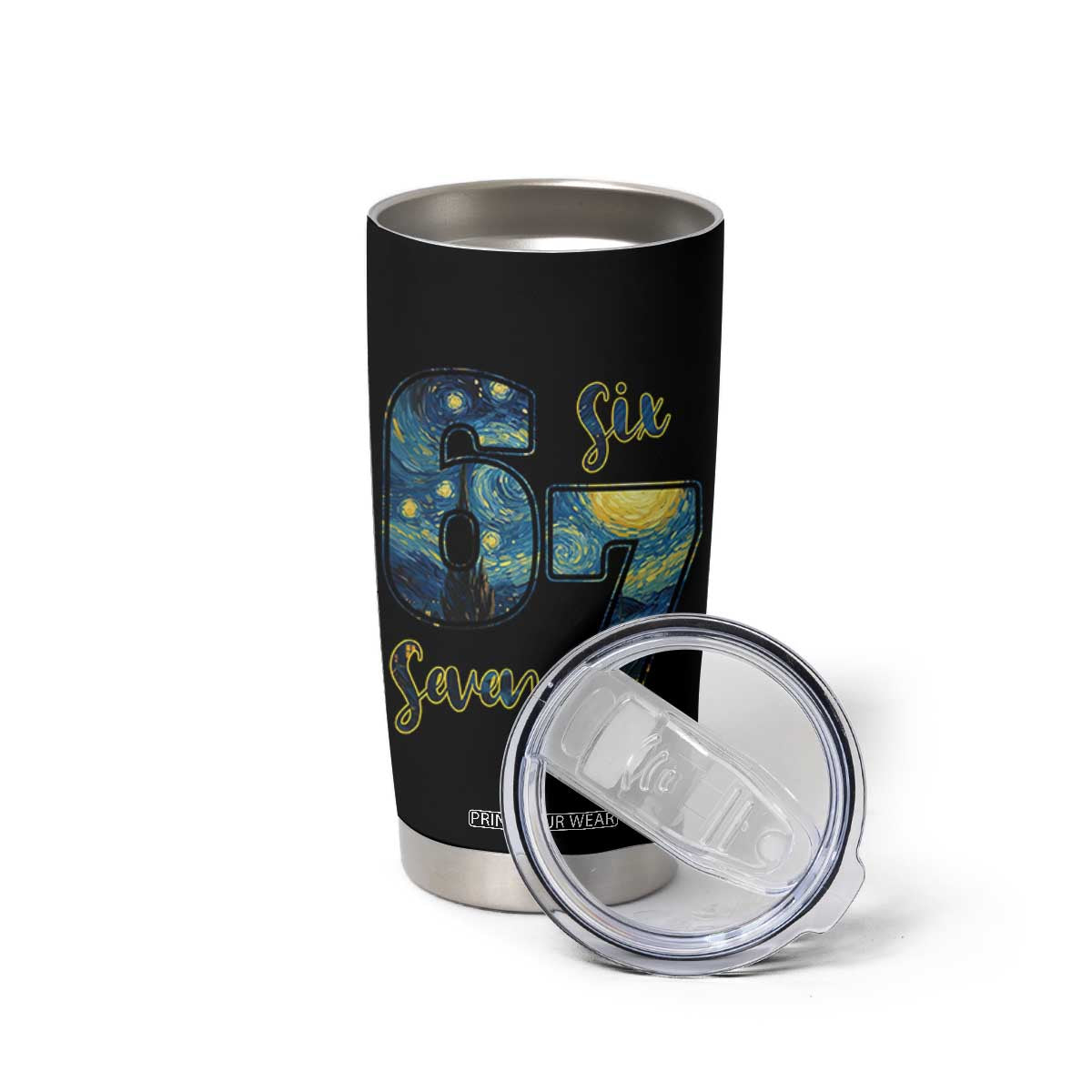 67 Six Seven Meme Tumbler Cup Starry Night Van Gogh TS14 Print Your Wear