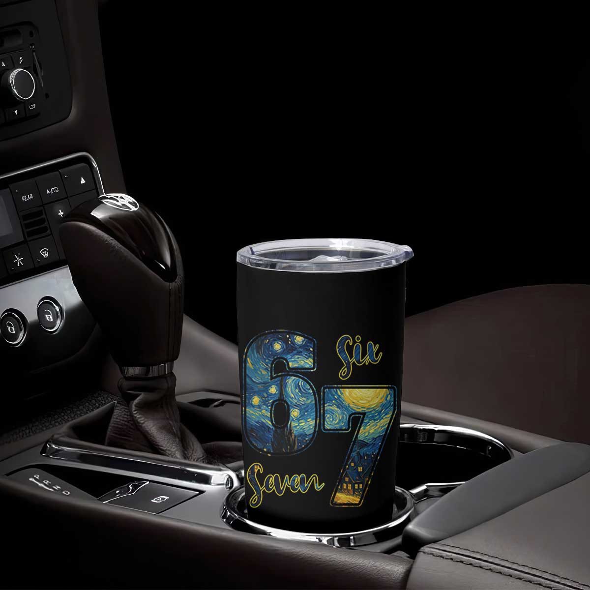 67 Six Seven Meme Tumbler Cup Starry Night Van Gogh TS14 Print Your Wear