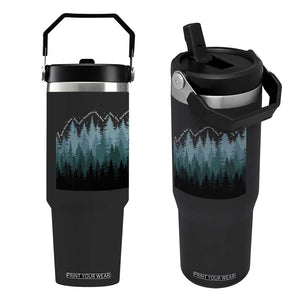 Hoa Hoa Hoa Flip Straw Tumbler Twilight Lover Pine Forest Cozy TS14 One Size: 30 oz Black Print Your Wear