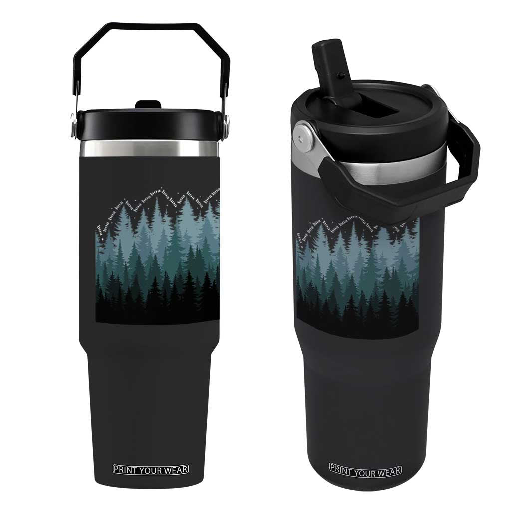 Hoa Hoa Hoa Flip Straw Tumbler Twilight Lover Pine Forest Cozy TS14 One Size: 30 oz Black Print Your Wear