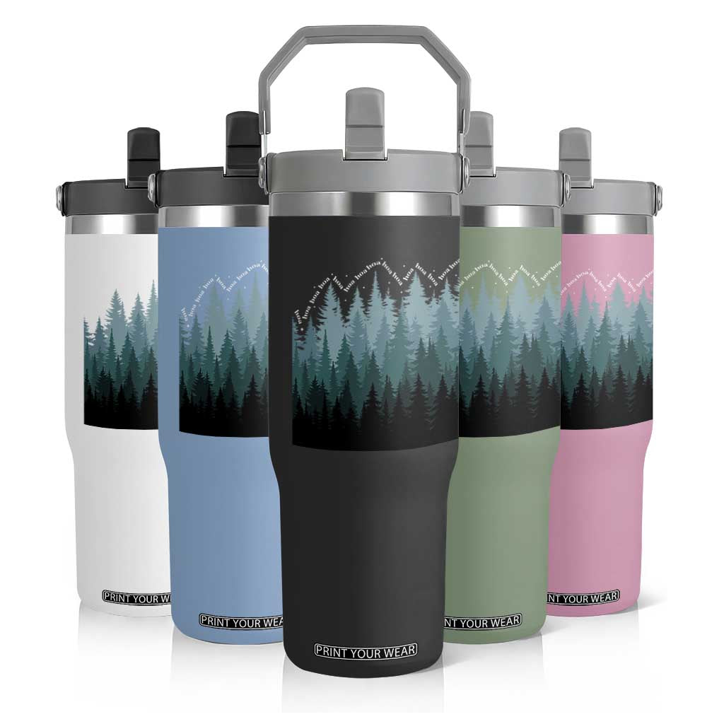 Hoa Hoa Hoa Flip Straw Tumbler Twilight Lover Pine Forest Cozy TS14 Print Your Wear