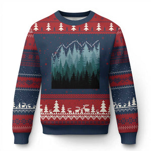 Hoa Hoa Hoa Ugly Christmas Sweater Twilight Lover Pine Forest Cozy TS14 Navy Red Print Your Wear