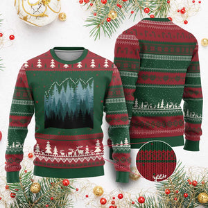 Hoa Hoa Hoa Ugly Christmas Sweater Twilight Lover Pine Forest Cozy TS14 Red Green Print Your Wear
