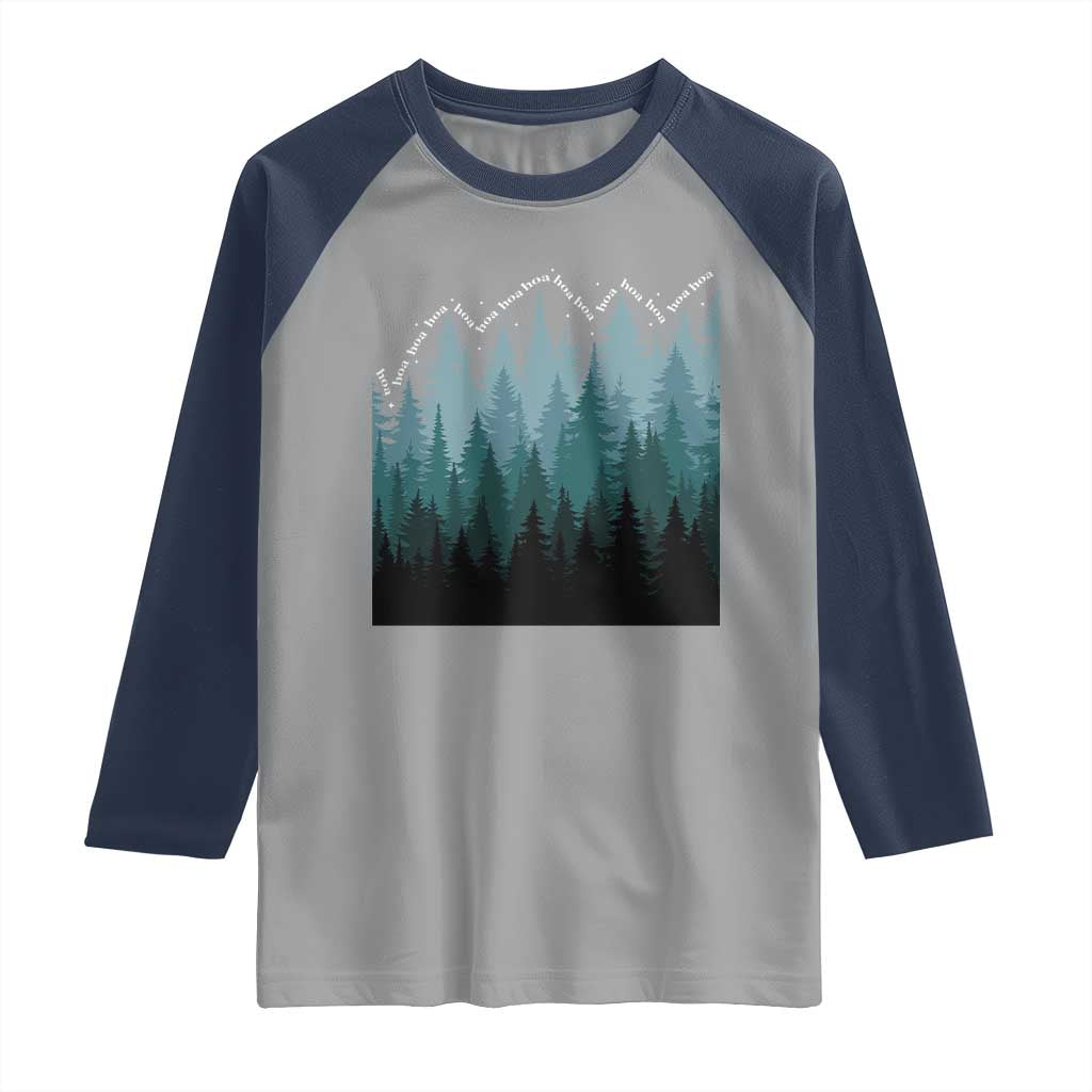 Hoa Hoa Hoa Raglan Shirt Twilight Lover Pine Forest Cozy TS14 Sport Gray Navy Print Your Wear