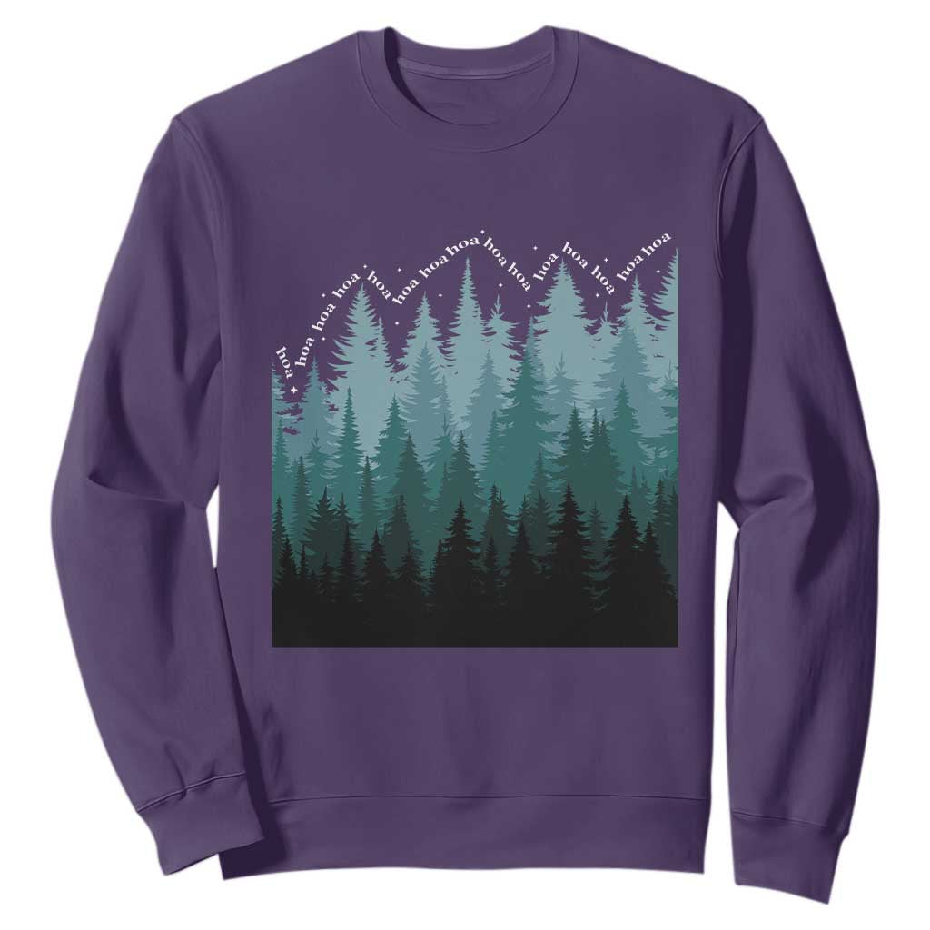 Hoa Hoa Hoa Sweatshirt Twilight Lover Pine Forest Cozy TS14 Purple Print Your Wear
