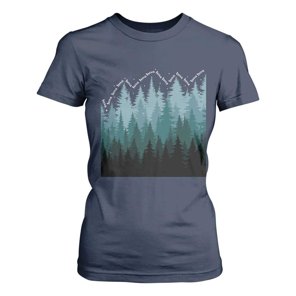 Hoa Hoa Hoa T Shirt For Women Twilight Lover Pine Forest Cozy TS14 Navy Print Your Wear