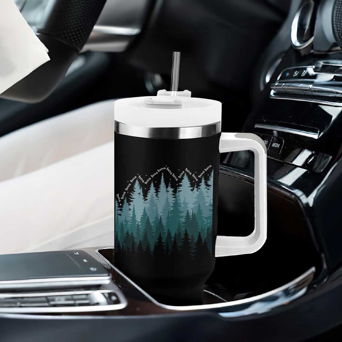 Hoa Hoa Hoa Tumbler With Handle Twilight Lover Pine Forest Cozy TS14 Print Your Wear
