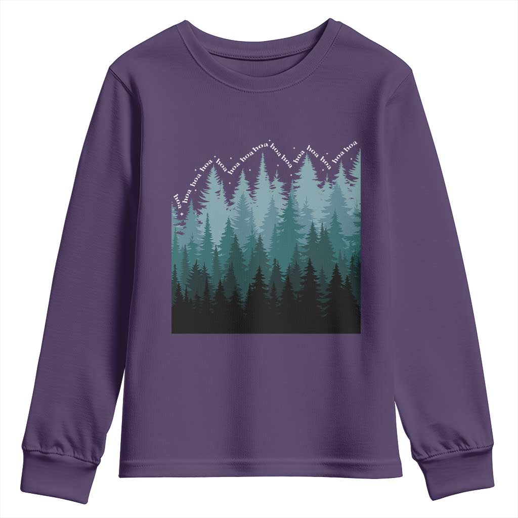Hoa Hoa Hoa Youth Sweatshirt Twilight Lover Pine Forest Cozy TS14 Purple Print Your Wear
