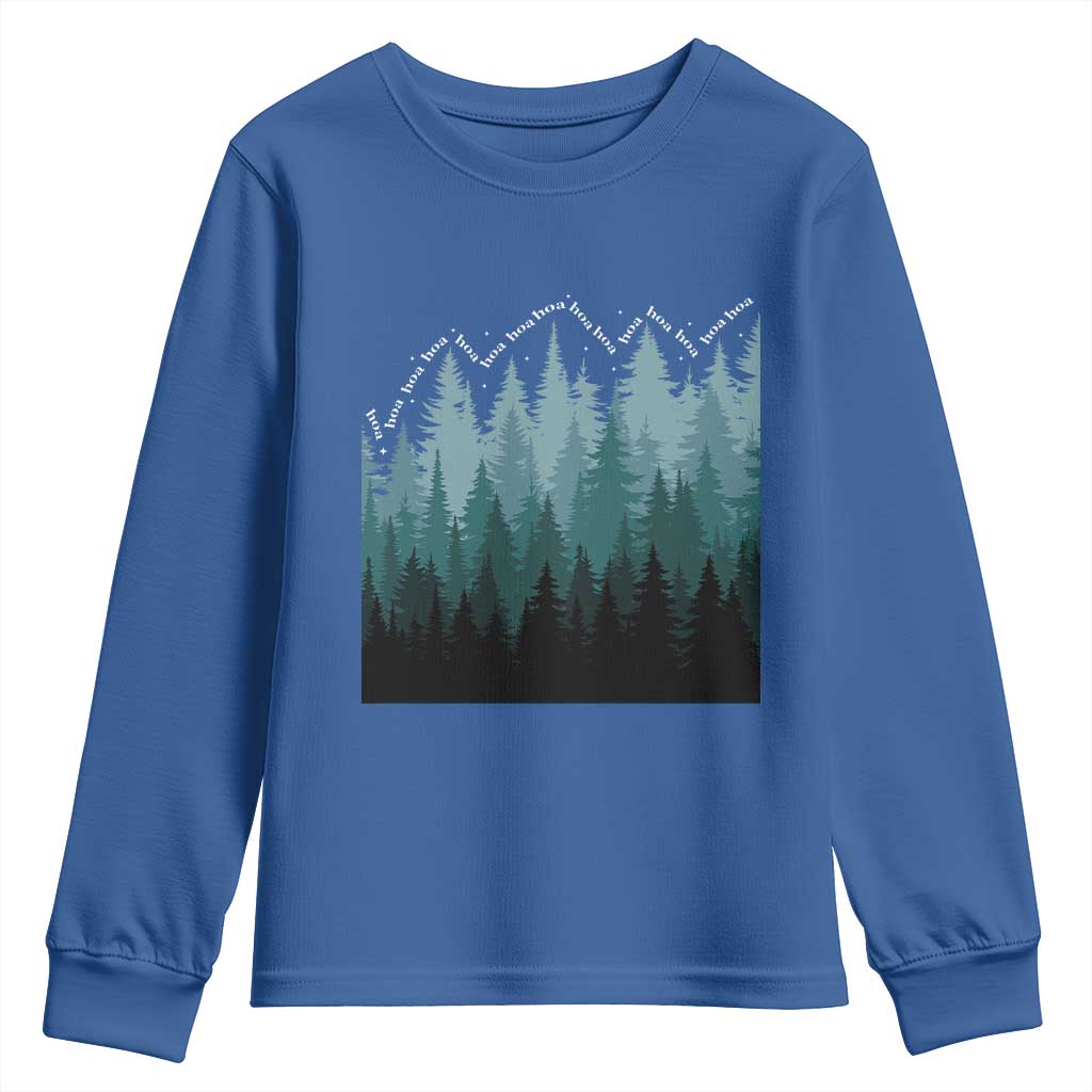 Hoa Hoa Hoa Youth Sweatshirt Twilight Lover Pine Forest Cozy TS14 Royal Blue Print Your Wear