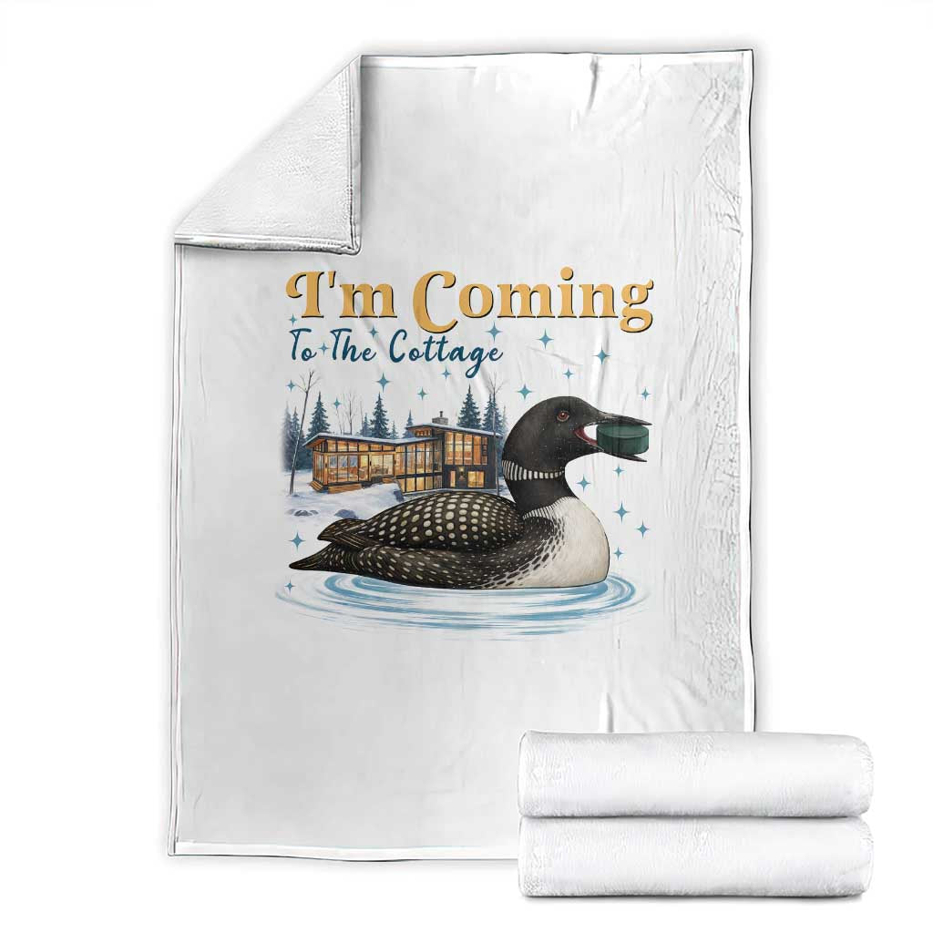 I Am Coming To The Cottage Throw Blanket Stupid Canadian Wolf Bird TS14 White Print Your Wear