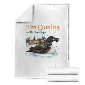 I Am Coming To The Cottage Throw Blanket Stupid Canadian Wolf Bird TS14 White Print Your Wear