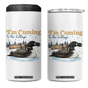 I Am Coming To The Cottage 4 in 1 Can Cooler Tumbler Stupid Canadian Wolf Bird TS14 One Size: 16 oz White Print Your Wear