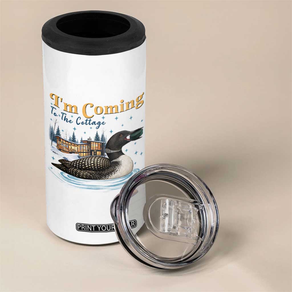 I Am Coming To The Cottage 4 in 1 Can Cooler Tumbler Stupid Canadian Wolf Bird TS14 Print Your Wear