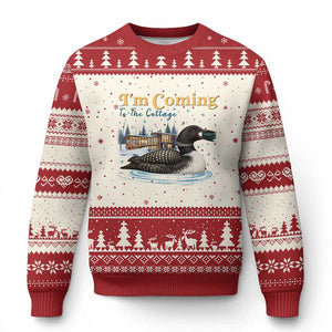 I Am Coming To The Cottage Ugly Christmas Sweater Stupid Canadian Wolf Bird TS14 Beige Red Print Your Wear