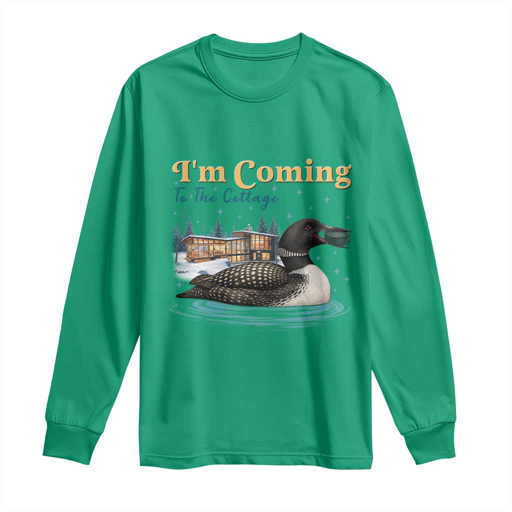 I Am Coming To The Cottage Long Sleeve Shirt Stupid Canadian Wolf Bird TS14 Irish Green Print Your Wear