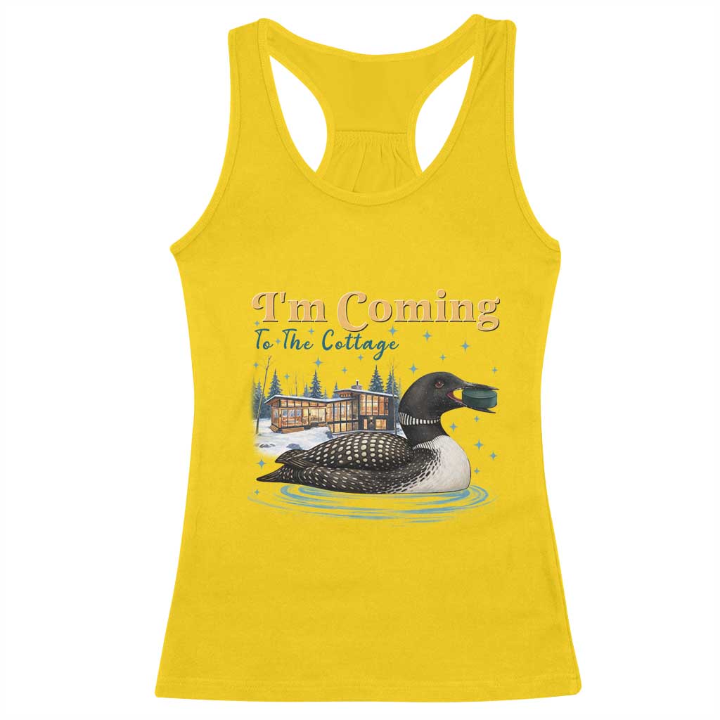I Am Coming To The Cottage Racerback Tank Top Stupid Canadian Wolf Bird TS14 Daisy Print Your Wear