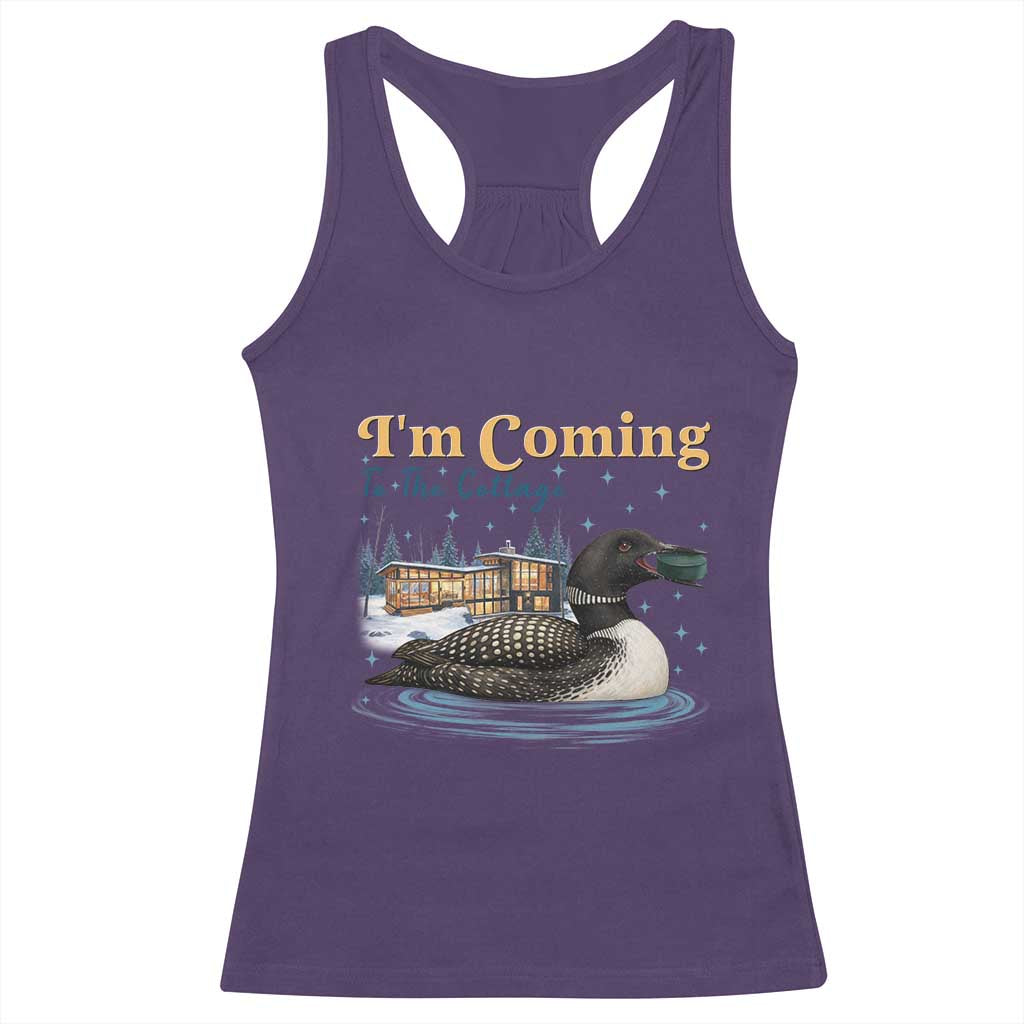 I Am Coming To The Cottage Racerback Tank Top Stupid Canadian Wolf Bird TS14 Purple Print Your Wear
