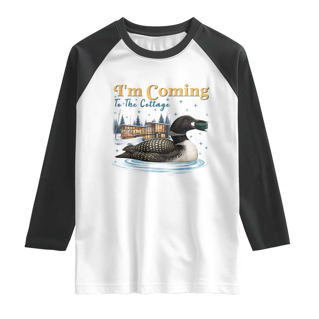 I Am Coming To The Cottage Raglan Shirt Stupid Canadian Wolf Bird TS14 White Black Print Your Wear