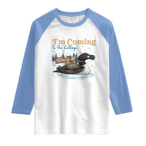 I Am Coming To The Cottage Raglan Shirt Stupid Canadian Wolf Bird TS14 White Carolina Blue Print Your Wear