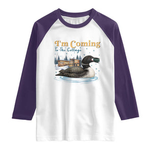 I Am Coming To The Cottage Raglan Shirt Stupid Canadian Wolf Bird TS14 White Purple Print Your Wear