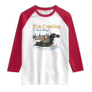 I Am Coming To The Cottage Raglan Shirt Stupid Canadian Wolf Bird TS14 White Red Print Your Wear