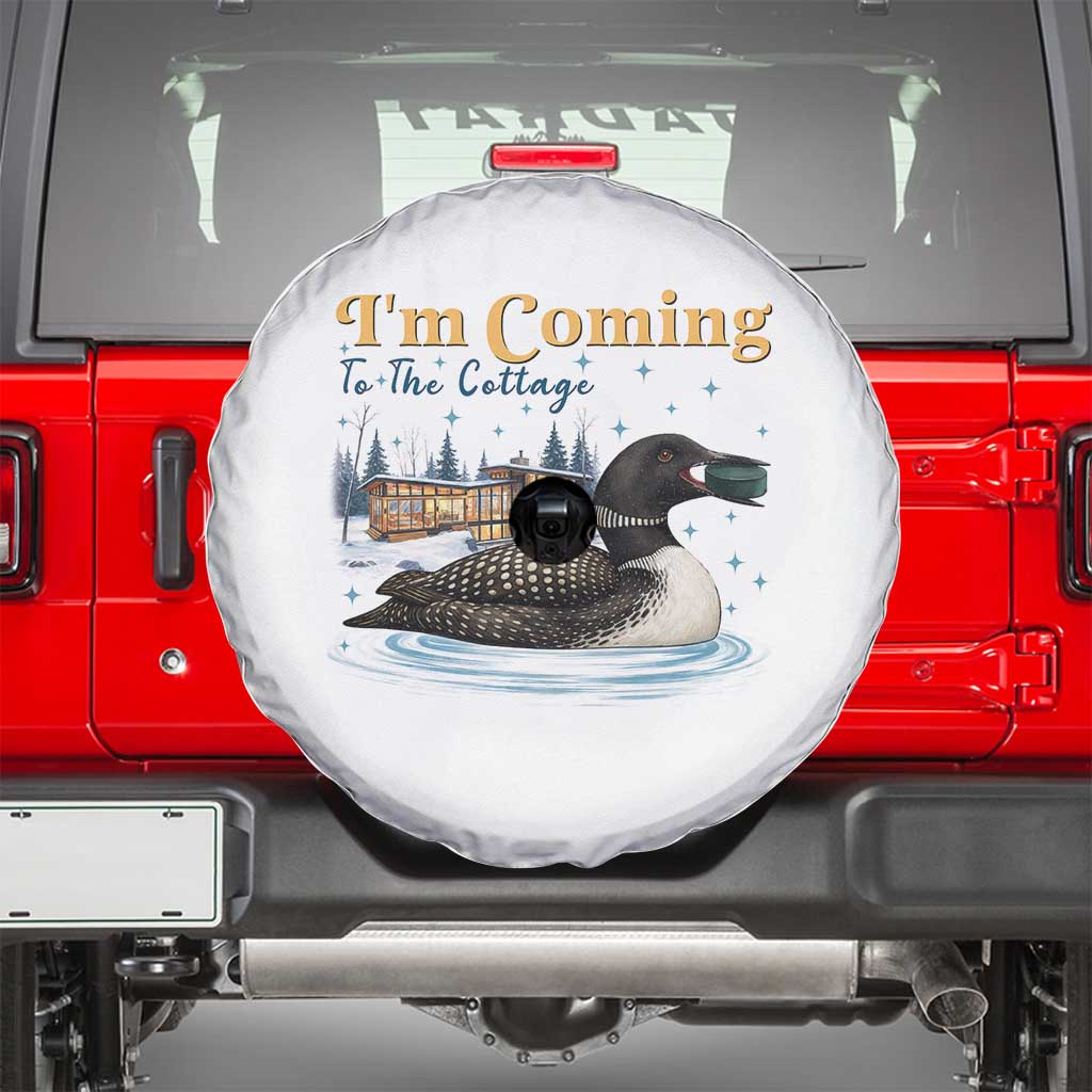 I Am Coming To The Cottage Spare Tire Cover Stupid Canadian Wolf Bird TS14 White Print Your Wear