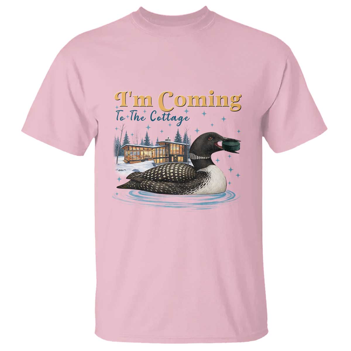 I Am Coming To The Cottage T Shirt Stupid Canadian Wolf Bird TS14 Light Pink Print Your Wear