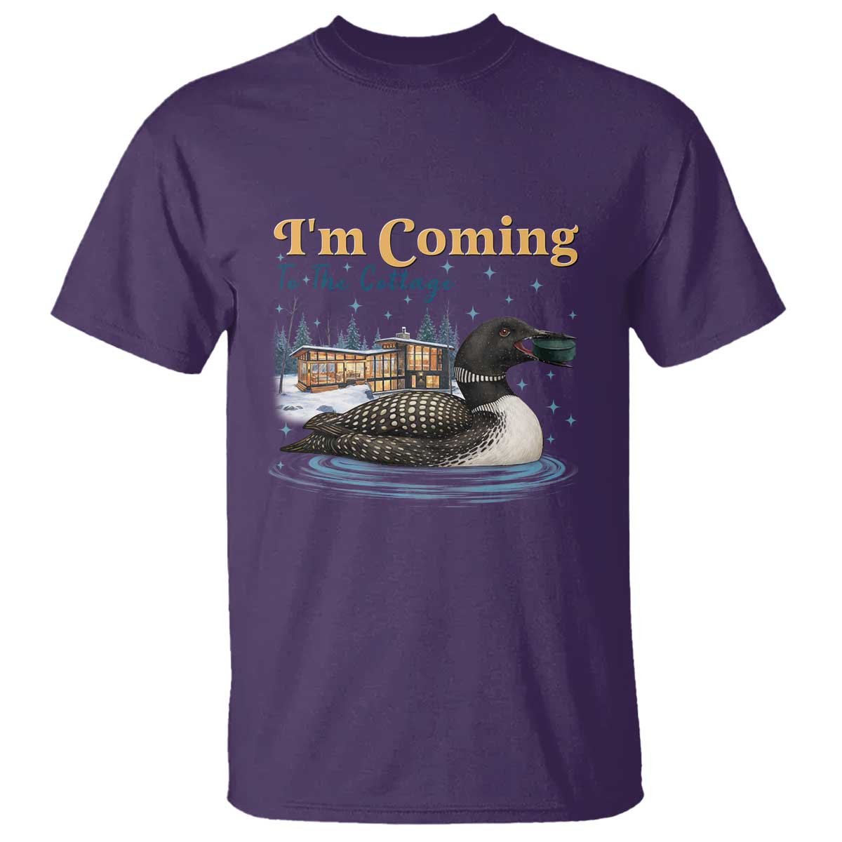 I Am Coming To The Cottage T Shirt Stupid Canadian Wolf Bird TS14 Purple Print Your Wear