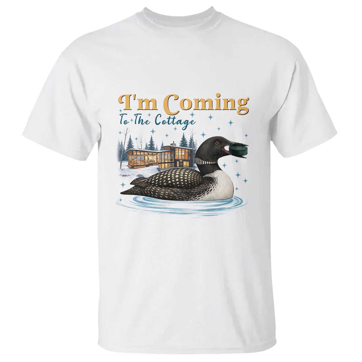 I Am Coming To The Cottage T Shirt Stupid Canadian Wolf Bird TS14 White Print Your Wear