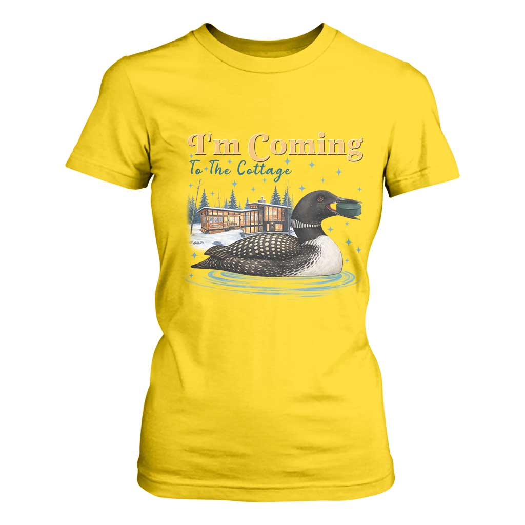 I Am Coming To The Cottage T Shirt For Women Stupid Canadian Wolf Bird TS14 Daisy Print Your Wear