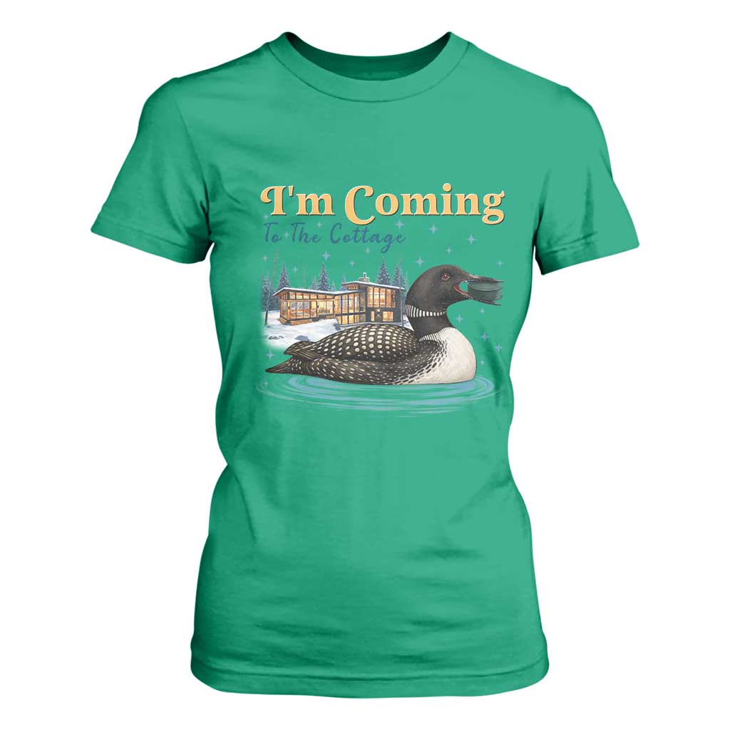 I Am Coming To The Cottage T Shirt For Women Stupid Canadian Wolf Bird TS14 Irish Green Print Your Wear