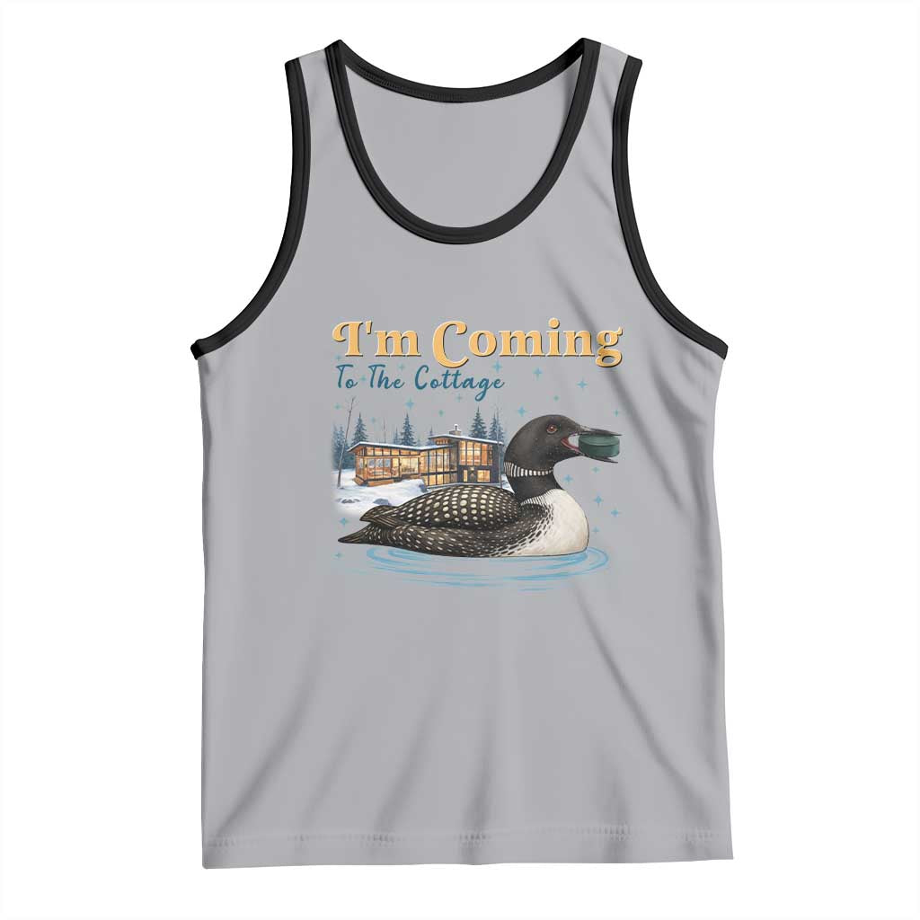 I Am Coming To The Cottage Tank Top Stupid Canadian Wolf Bird TS14 Athletic Heather Black Print Your Wear