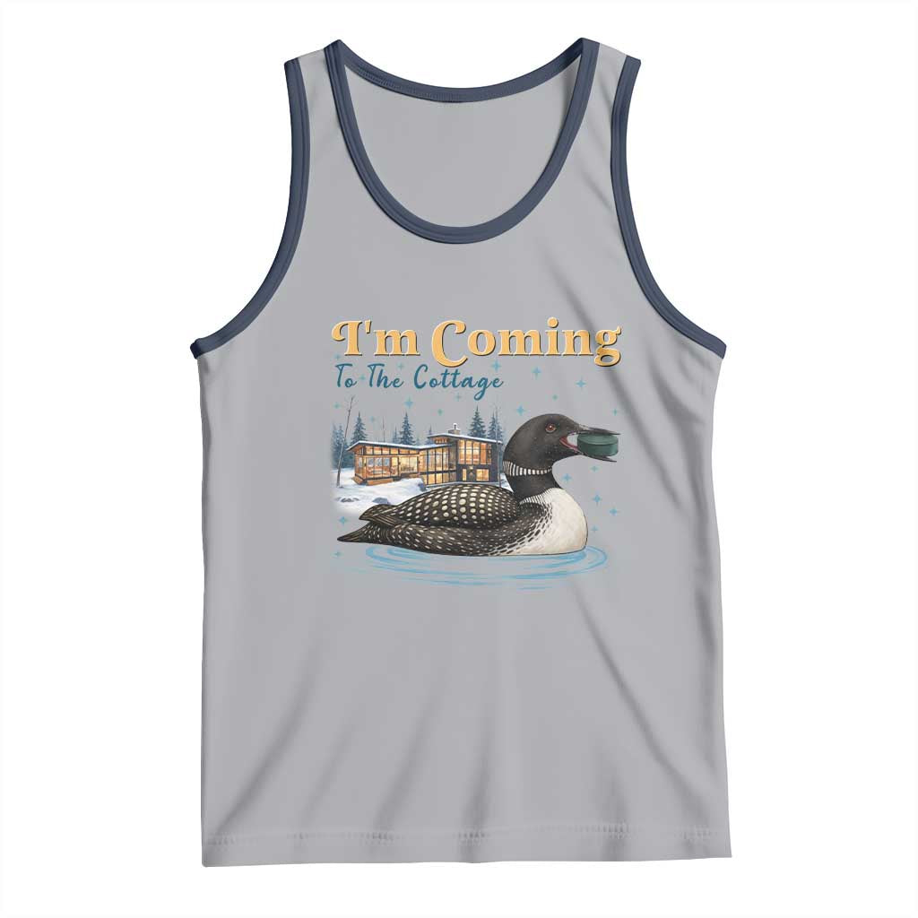 I Am Coming To The Cottage Tank Top Stupid Canadian Wolf Bird TS14 Athletic Heather Navy Print Your Wear