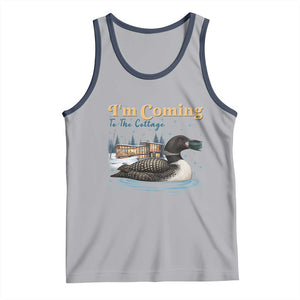 I Am Coming To The Cottage Tank Top Stupid Canadian Wolf Bird TS14 Athletic Heather Navy Print Your Wear
