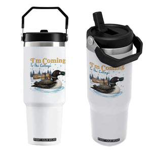 I Am Coming To The Cottage Flip Straw Tumbler Stupid Canadian Wolf Bird TS14 One Size: 30 oz White Print Your Wear