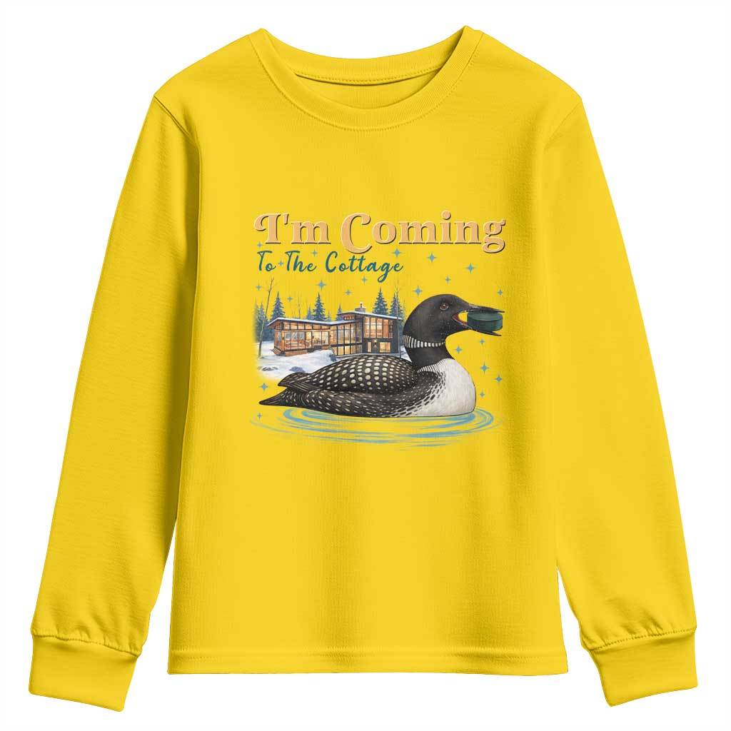 I Am Coming To The Cottage Youth Sweatshirt Stupid Canadian Wolf Bird TS14 Daisy Print Your Wear