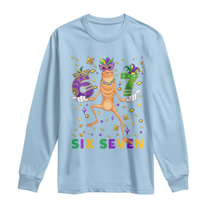 67 Mardi Gras Long Sleeve Shirt Marcus The Worm Carnival Trendy Meme TS14 Light Blue Print Your Wear