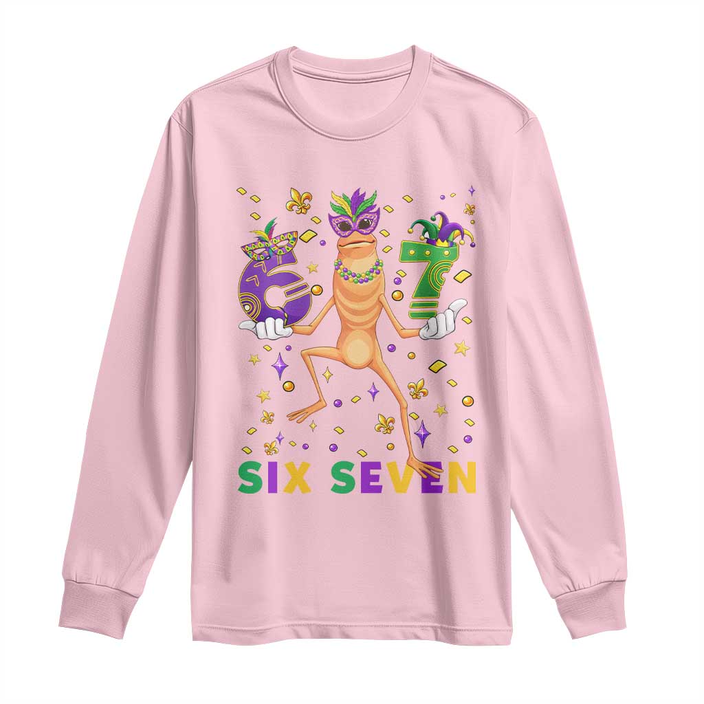 67 Mardi Gras Long Sleeve Shirt Marcus The Worm Carnival Trendy Meme TS14 Light Pink Print Your Wear