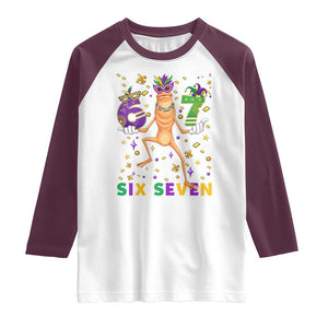67 Mardi Gras Raglan Shirt Marcus The Worm Carnival Trendy Meme TS14 White Maroon Print Your Wear