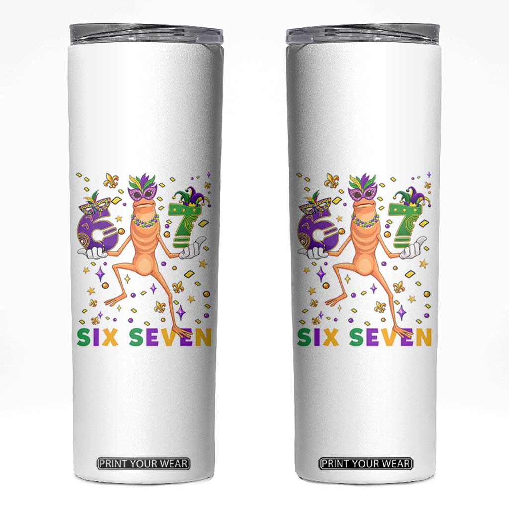 67 Mardi Gras Skinny Tumbler Marcus The Worm Carnival Trendy Meme TS14 White Print Your Wear