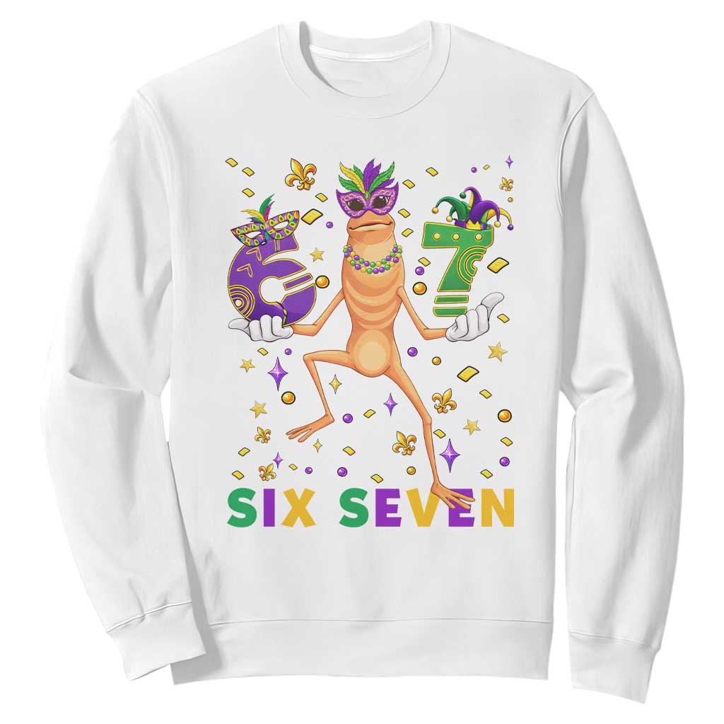67 Mardi Gras Sweatshirt Marcus The Worm Carnival Trendy Meme TS14 White Print Your Wear