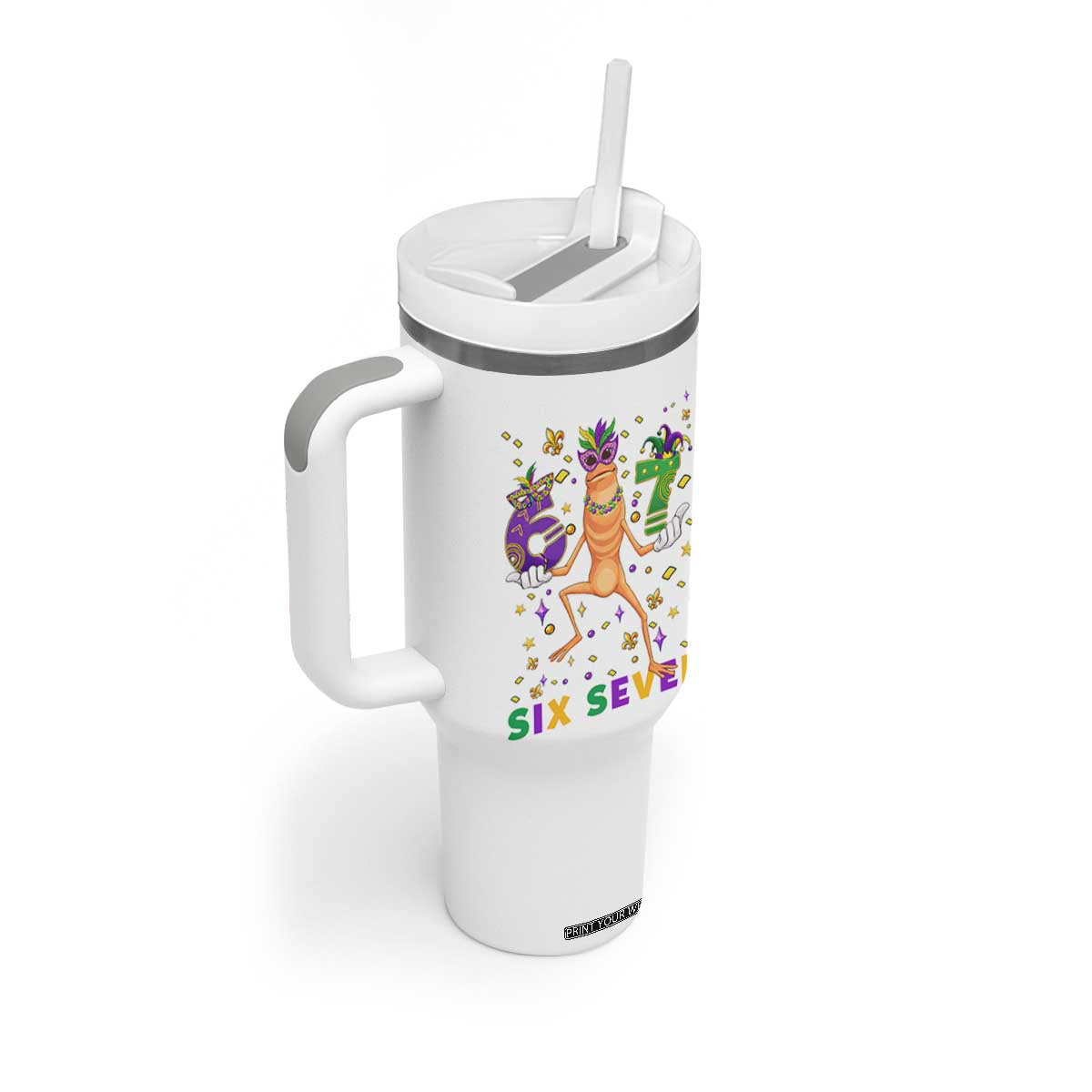 67 Mardi Gras Tumbler With Handle Marcus The Worm Carnival Trendy Meme TS14 Print Your Wear