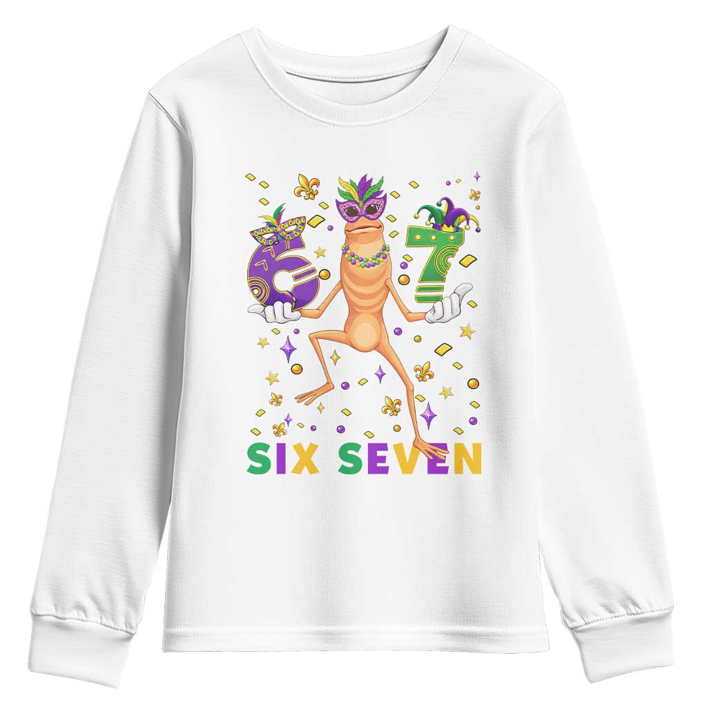 67 Mardi Gras Youth Sweatshirt Marcus The Worm Carnival Trendy Meme TS14 White Print Your Wear