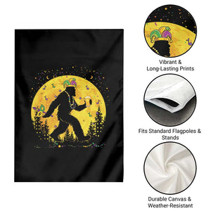 Mardi Gras Bigfoot Garden Flag Funny Sasquatch Carnival Trendy Meme TS14 Print Your Wear