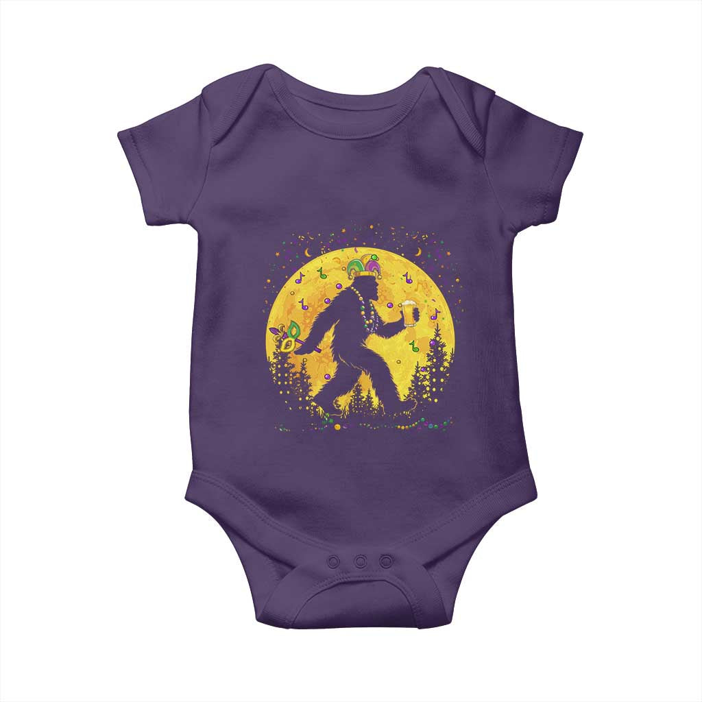 Mardi Gras Bigfoot Baby Onesie Funny Sasquatch Carnival Trendy Meme TS14 Purple Print Your Wear