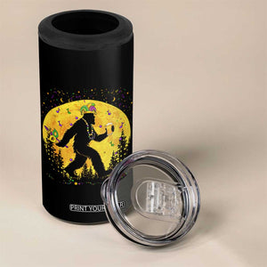 Mardi Gras Bigfoot 4 in 1 Can Cooler Tumbler Funny Sasquatch Carnival Trendy Meme TS14 Print Your Wear