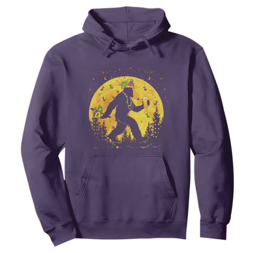 Mardi Gras Bigfoot Hoodie Funny Sasquatch Carnival Trendy Meme TS14 Purple Print Your Wear