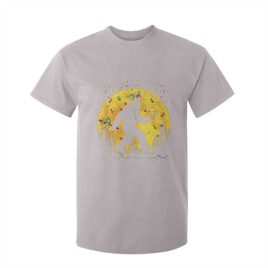 Mardi Gras Bigfoot T Shirt For Kid Funny Sasquatch Carnival Trendy Meme TS14 Ice Gray Print Your Wear
