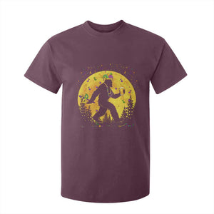 Mardi Gras Bigfoot T Shirt For Kid Funny Sasquatch Carnival Trendy Meme TS14 Maroon Print Your Wear